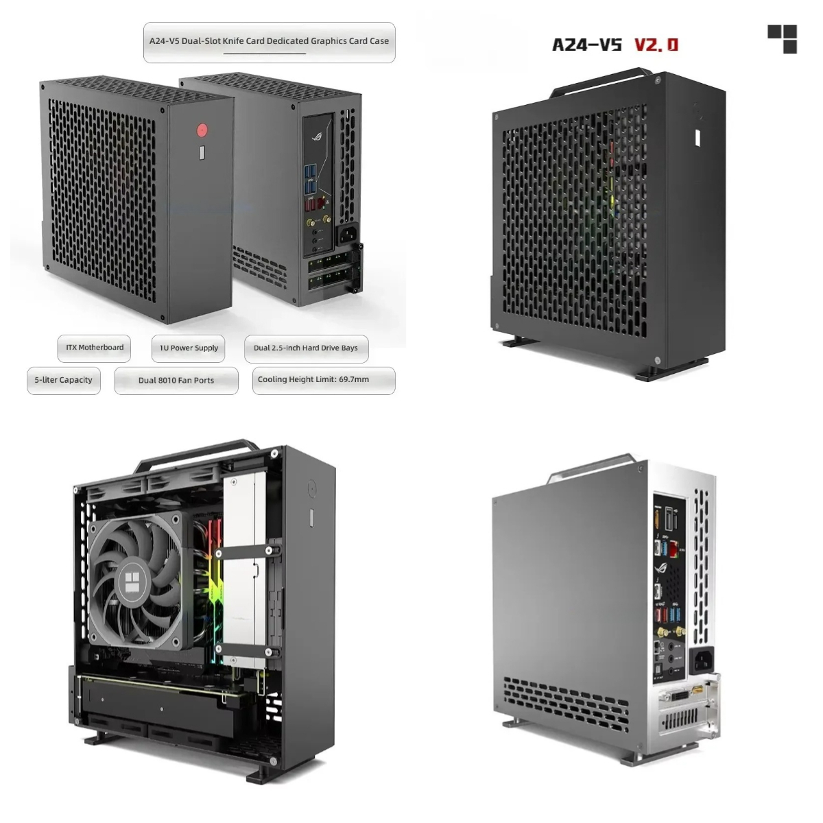 Pc Power Supply - 5-литровый мини-корпус A24-V5 2.0 с двумя