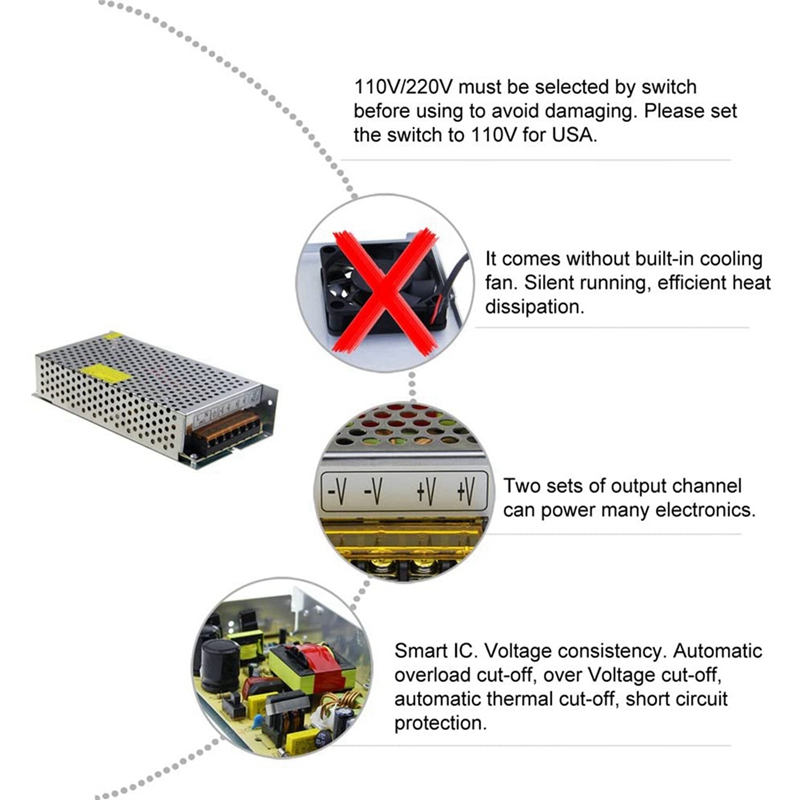 Блок питания/трансформатор DC  – обзор и цена Power Supply 12V