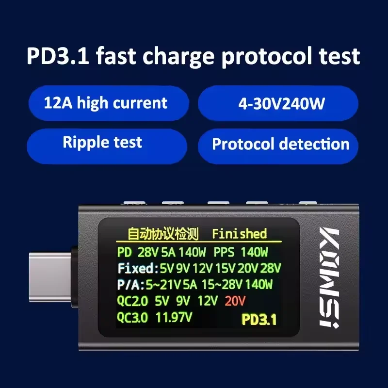 KWS-X1 Type-C Монитор тока и н – обзор и цена Power Supply Tester